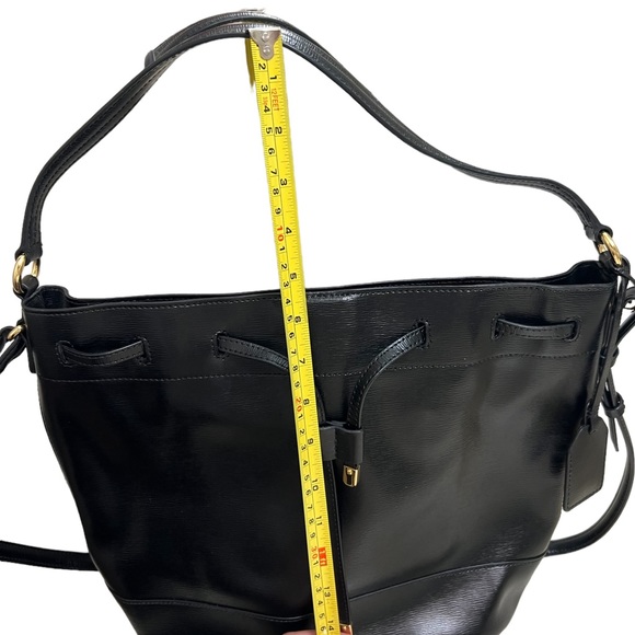 Ralph Lauren Leather Drawstring bucket bag, black - Picture 4 of 8